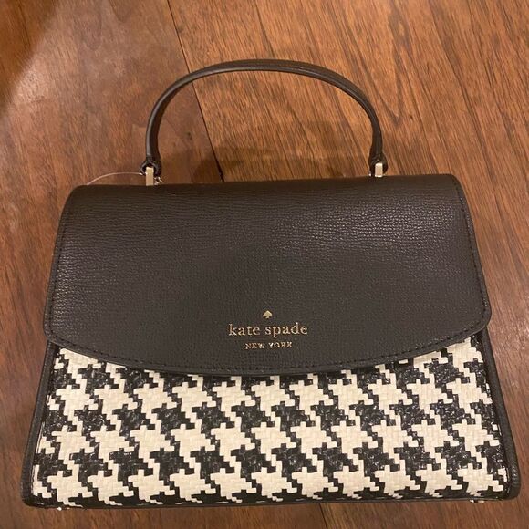 kate spade Handbags - Kate Spade Darcy Woven Houndstooth Satchel NWOT